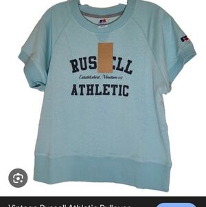 Russell Athletic Pale Blue Short Sleeve Logo Sweatshirt